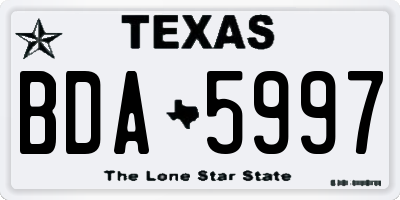 TX license plate BDA5997