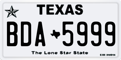 TX license plate BDA5999