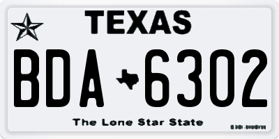 TX license plate BDA6302
