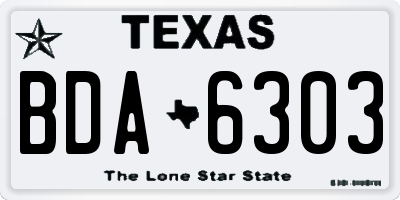 TX license plate BDA6303