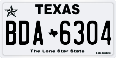 TX license plate BDA6304