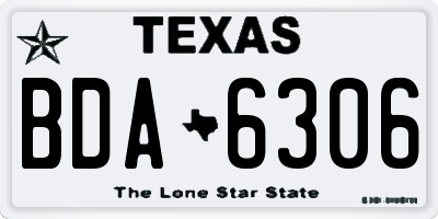 TX license plate BDA6306
