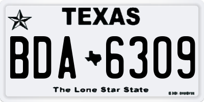 TX license plate BDA6309