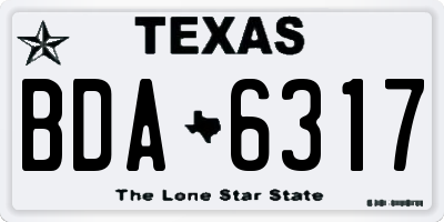 TX license plate BDA6317