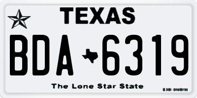 TX license plate BDA6319