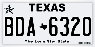 TX license plate BDA6320