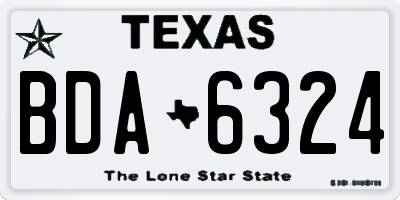 TX license plate BDA6324