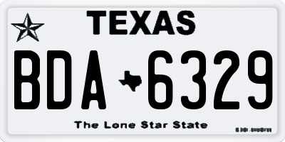 TX license plate BDA6329