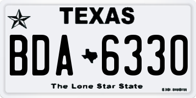 TX license plate BDA6330