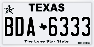 TX license plate BDA6333