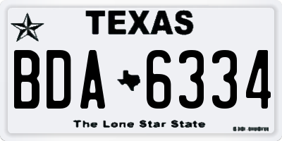 TX license plate BDA6334