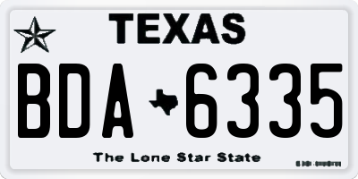 TX license plate BDA6335
