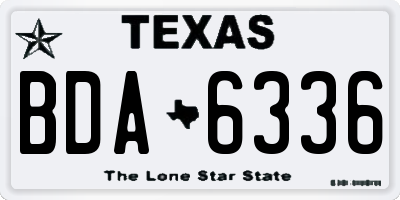 TX license plate BDA6336