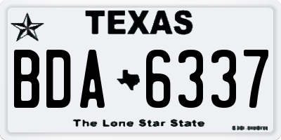 TX license plate BDA6337