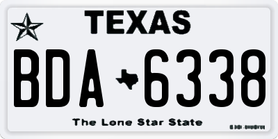 TX license plate BDA6338