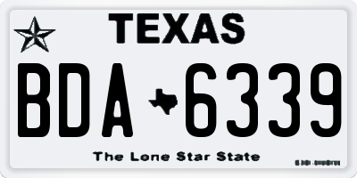 TX license plate BDA6339