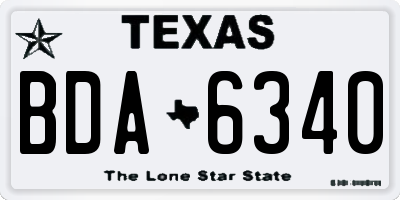 TX license plate BDA6340