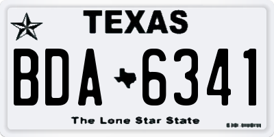 TX license plate BDA6341