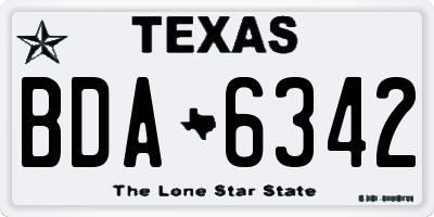 TX license plate BDA6342
