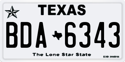 TX license plate BDA6343