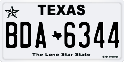 TX license plate BDA6344