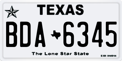 TX license plate BDA6345