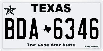 TX license plate BDA6346