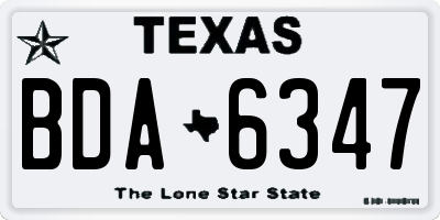 TX license plate BDA6347