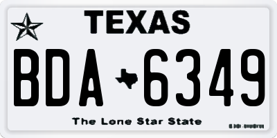 TX license plate BDA6349