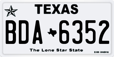 TX license plate BDA6352