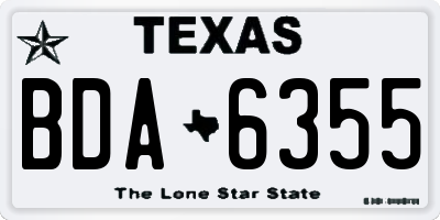 TX license plate BDA6355
