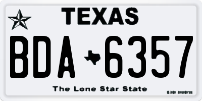 TX license plate BDA6357