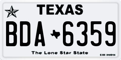 TX license plate BDA6359