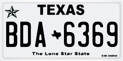 TX license plate BDA6369