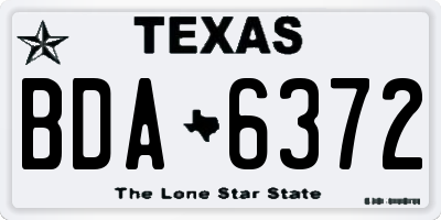 TX license plate BDA6372