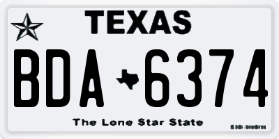 TX license plate BDA6374