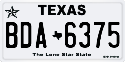 TX license plate BDA6375