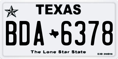 TX license plate BDA6378