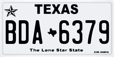 TX license plate BDA6379
