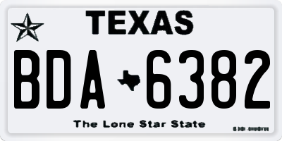 TX license plate BDA6382
