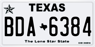 TX license plate BDA6384