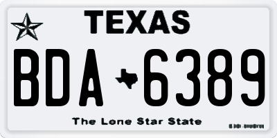 TX license plate BDA6389