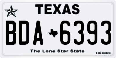 TX license plate BDA6393