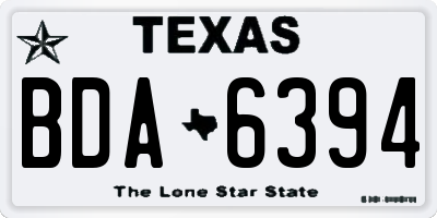 TX license plate BDA6394