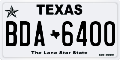 TX license plate BDA6400