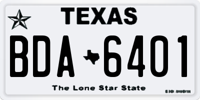 TX license plate BDA6401