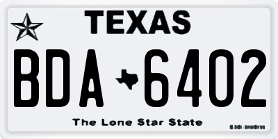 TX license plate BDA6402