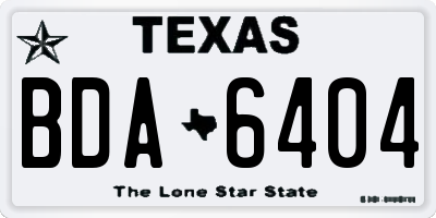 TX license plate BDA6404