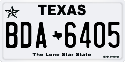 TX license plate BDA6405