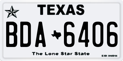TX license plate BDA6406